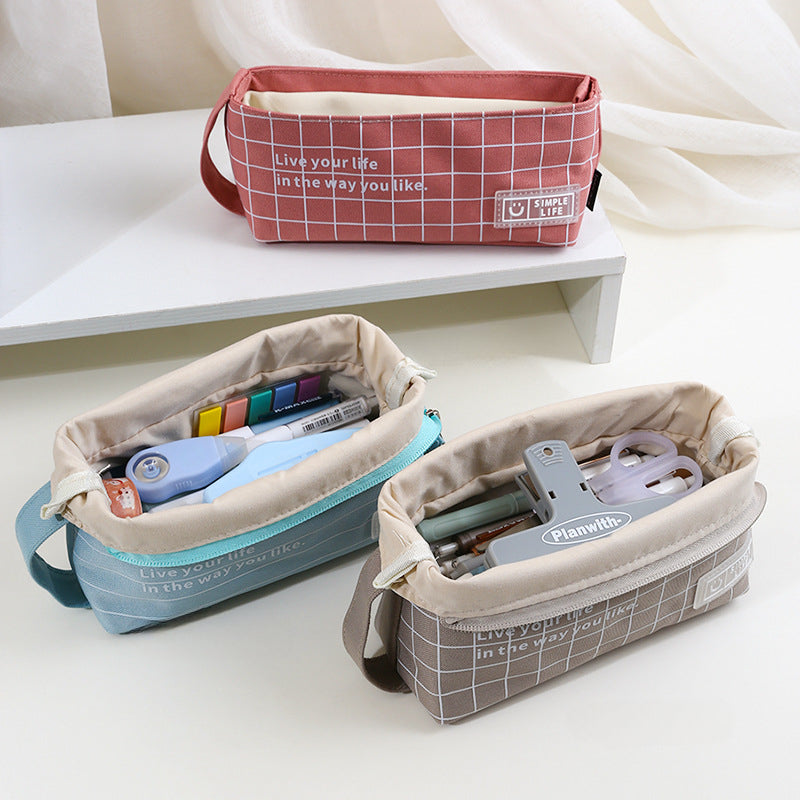 New Polyester Fiber Simple Large Capacity Pencil Case