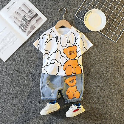Baby Cotton Round Neck T-shirt and Shorts Set