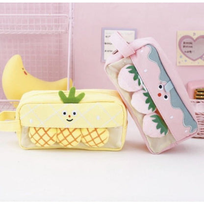 Cartoon Fruit and Vegetable Canvas Pencil Bag