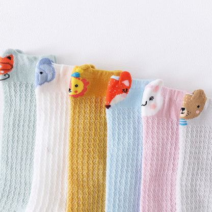 Baby Kid Girls Animals Cartoon Lace Print Socks