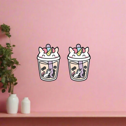 Unicorn Boba Tea Earrings