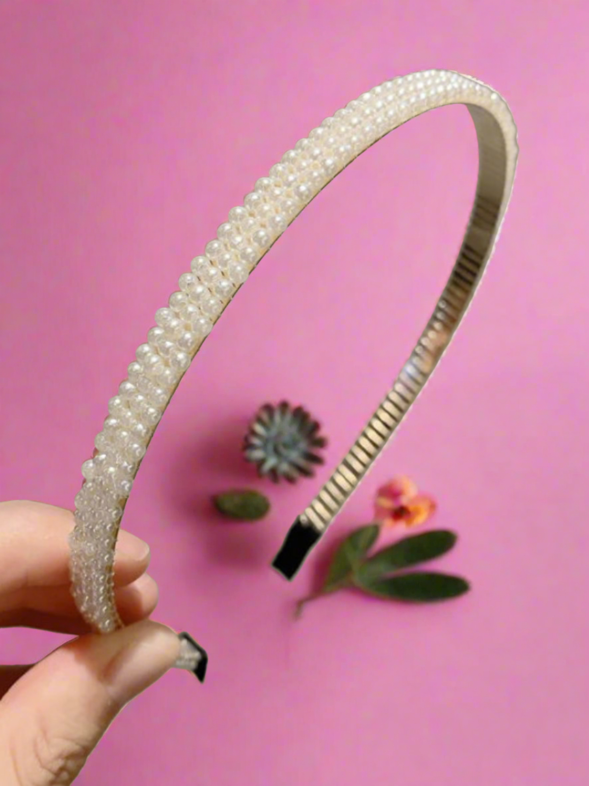 Graceful Girl White Pearl Headband