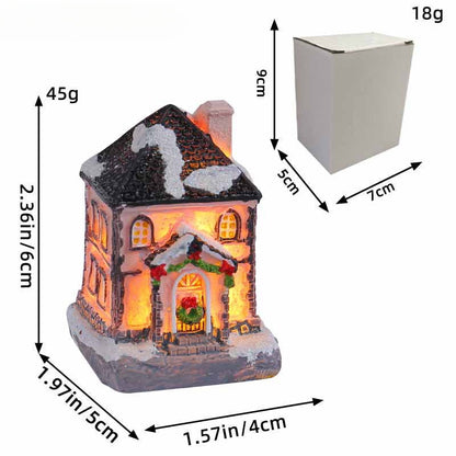 Christmas Resin Colored Luminous House Desktop Ornaments