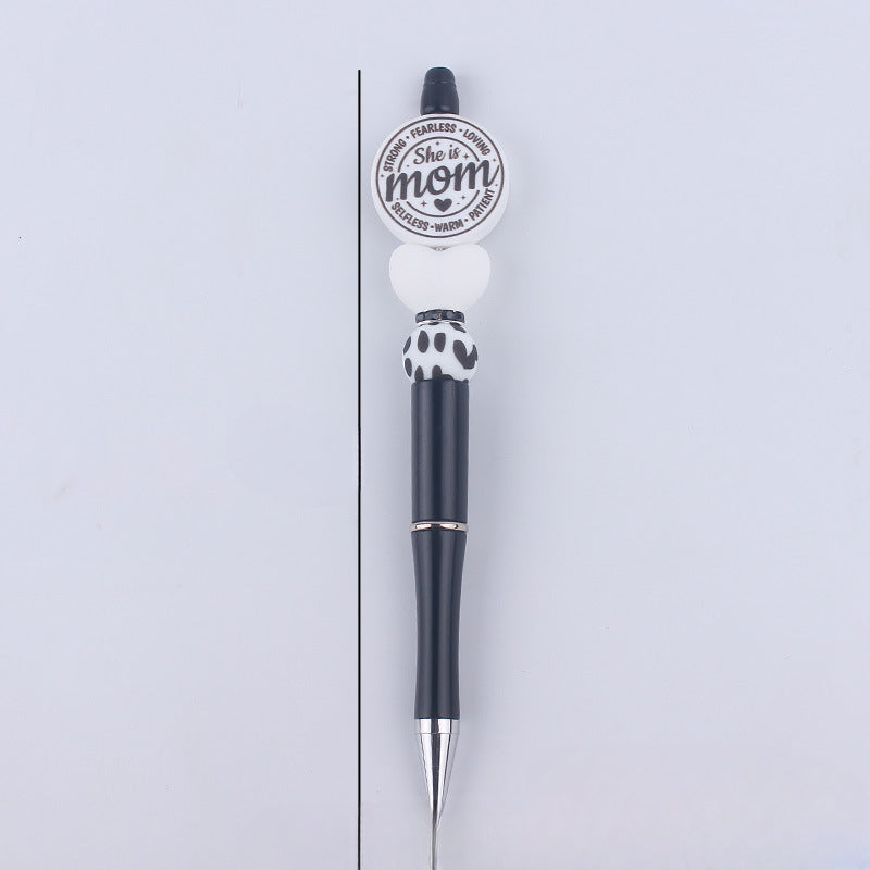 Beaded Pens Black Silicone Beaded Pen