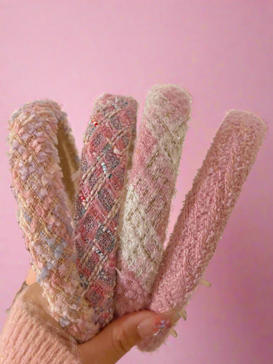 As If! Pink Tweed Headband