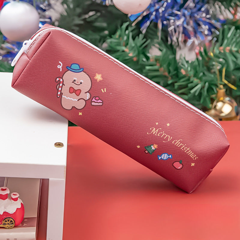PU Christmas Cartoon Pencil Bag