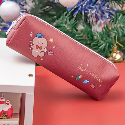 PU Christmas Cartoon Pencil Bag