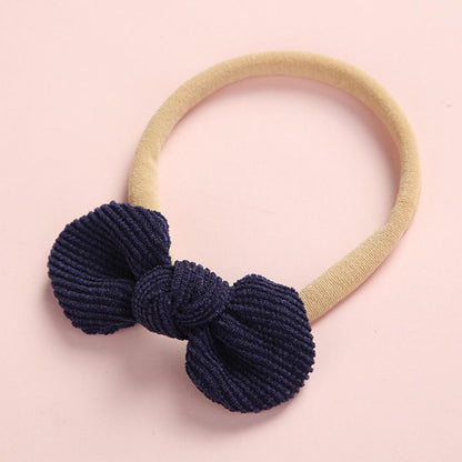 3PCS Baby Bow Round Headband Soft Multicolor Hair Tie