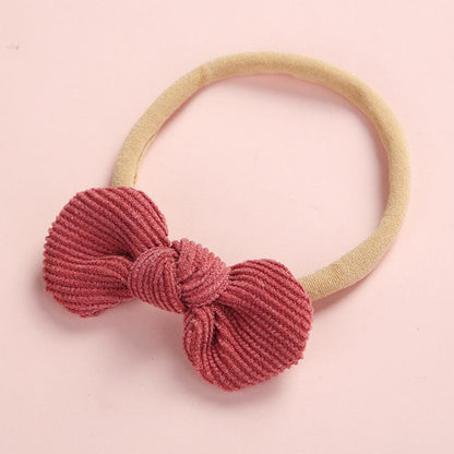 3PCS Baby Bow Round Headband Soft Multicolor Hair Tie