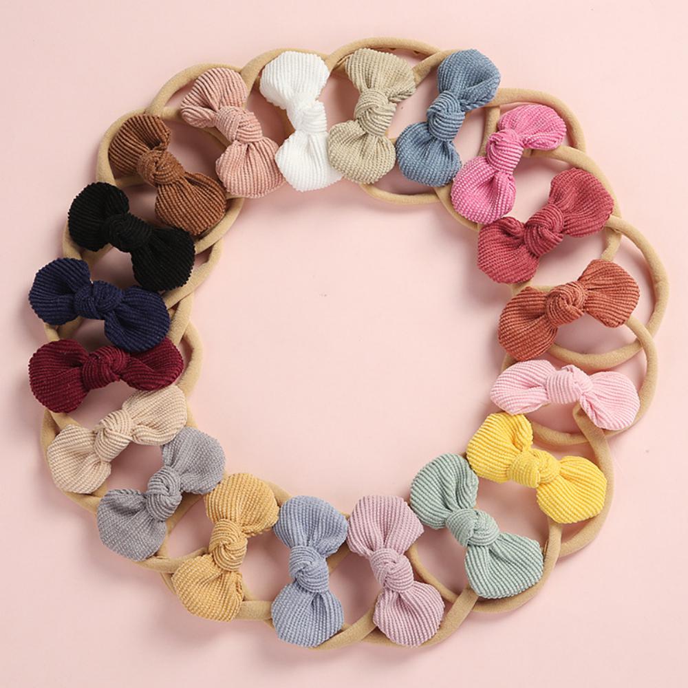 3PCS Baby Bow Round Headband Soft Multicolor Hair Tie