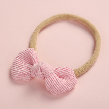 3PCS Baby Bow Round Headband Soft Multicolor Hair Tie