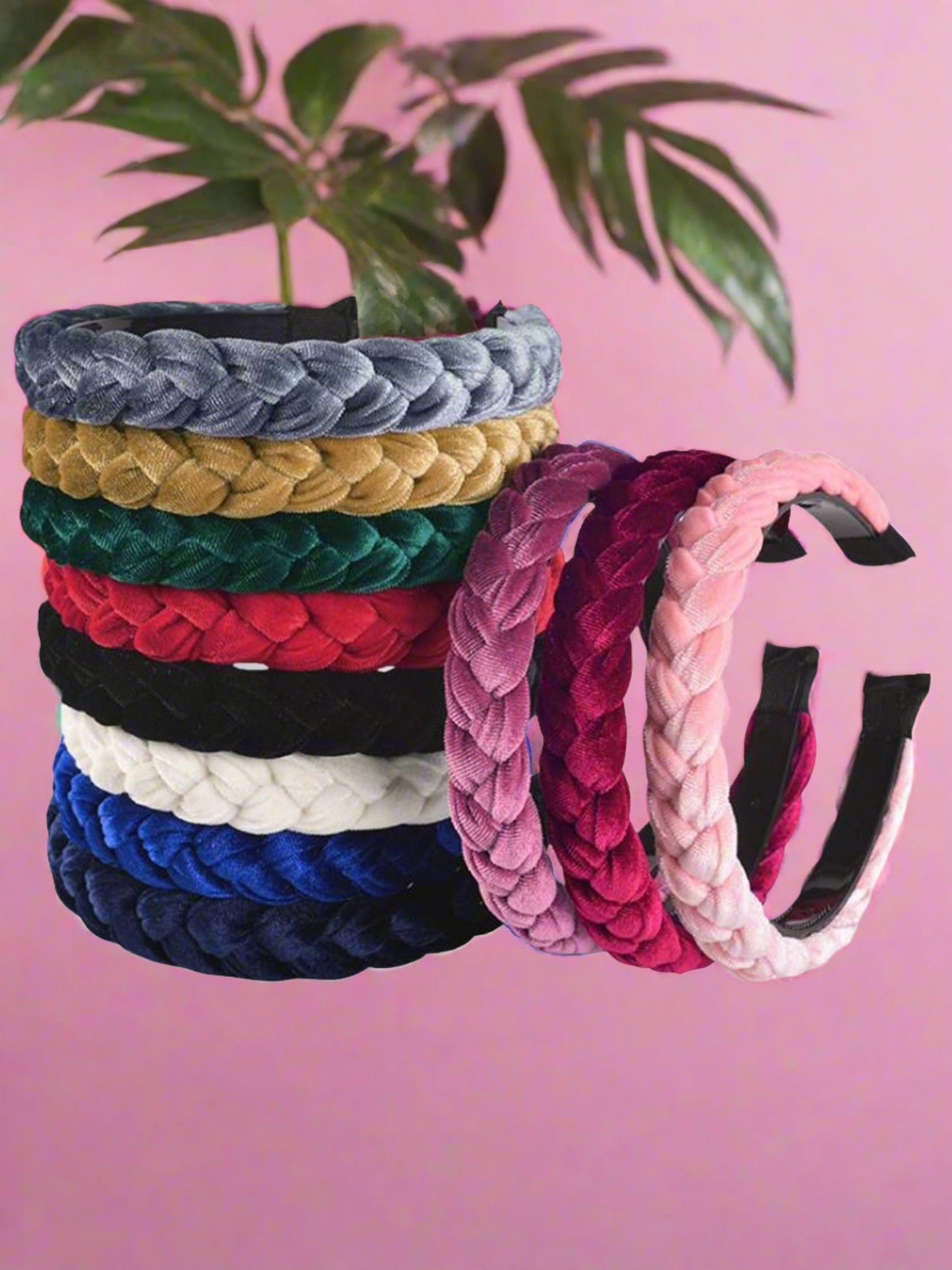 Girls and Women's Velvet Braided Headband