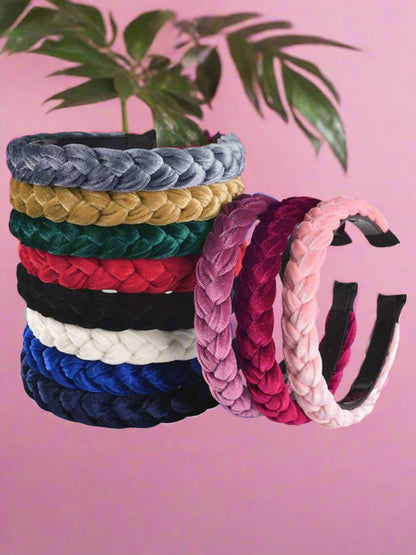 Girls and Women's Velvet Braided Headband