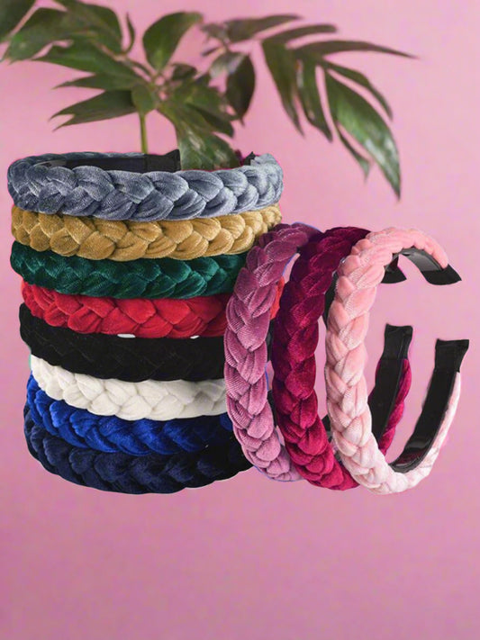 Girls and Women's Velvet Braided Headband