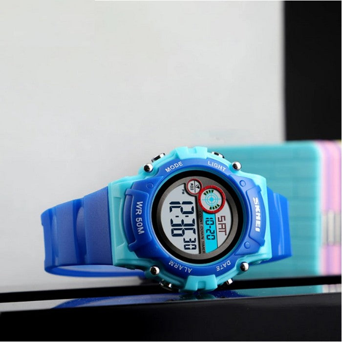 Blue Boy's Watch With Digital Display
