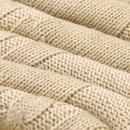 Baby Solid Color Knitted Blanket Baby Windproof Cover Baby