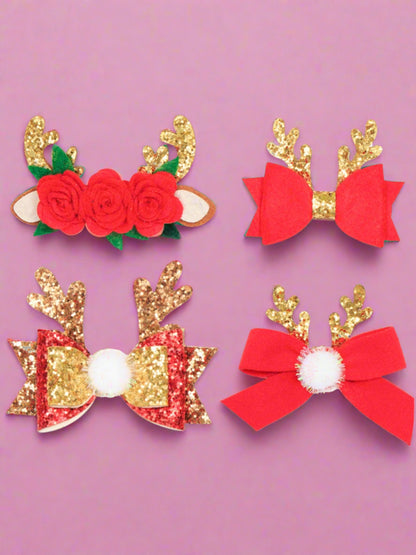Girls Most Wonderful Time Holiday Bow Clip