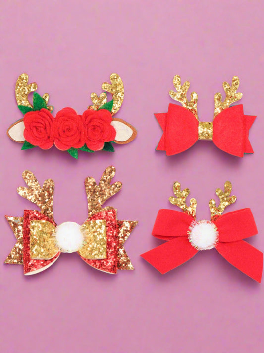 Girls Most Wonderful Time Holiday Bow Clip