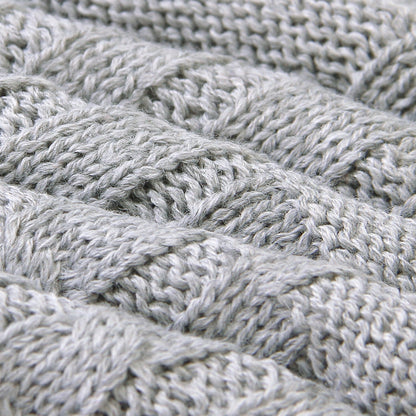 Baby Solid Color Knitted Blanket Baby Windproof Cover Baby