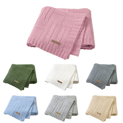 Baby Solid Color Knitted Blanket Baby Windproof Cover Baby