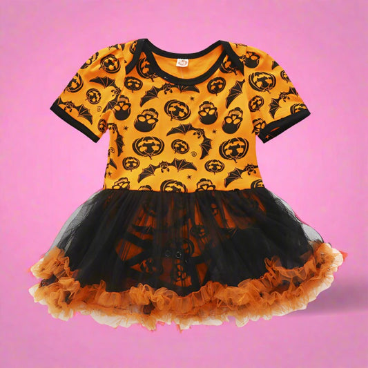 Baby Girls Expression Print Halloween Dresses