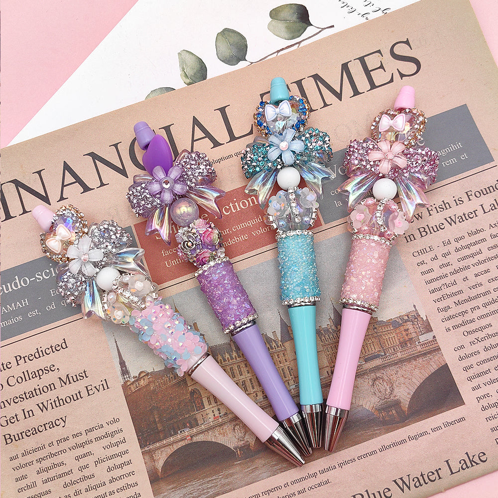 Beaded Handmade DIY Boutique Rhinestone Gravel Pen