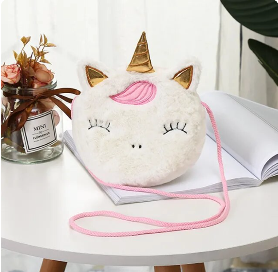 Fluffy Unicorn Shoulder Purse