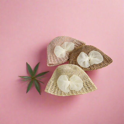 Children's Empty Straw Hat with Bow