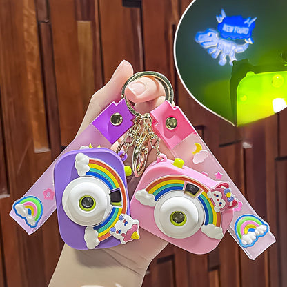 Creative Rainbow Camera Plastic Keychain