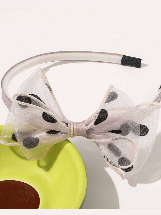 Girls Polka Organza Bow Headband