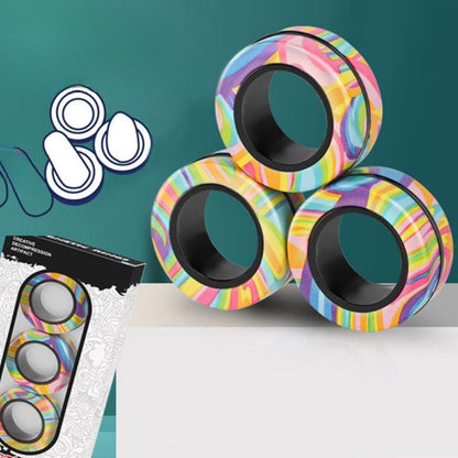 Plastic Decompression Rotating Magnetic Toy Bracelet Rings