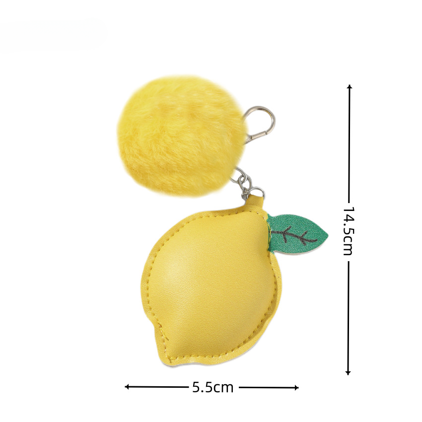 Cotton Filled Leather Fruit Keychain
