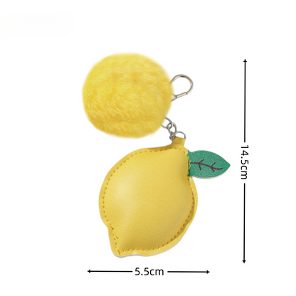 Cotton Filled Leather Fruit Keychain