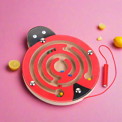 Magnetic Pen Ball Maze Animal Track Educational Wooden Toy