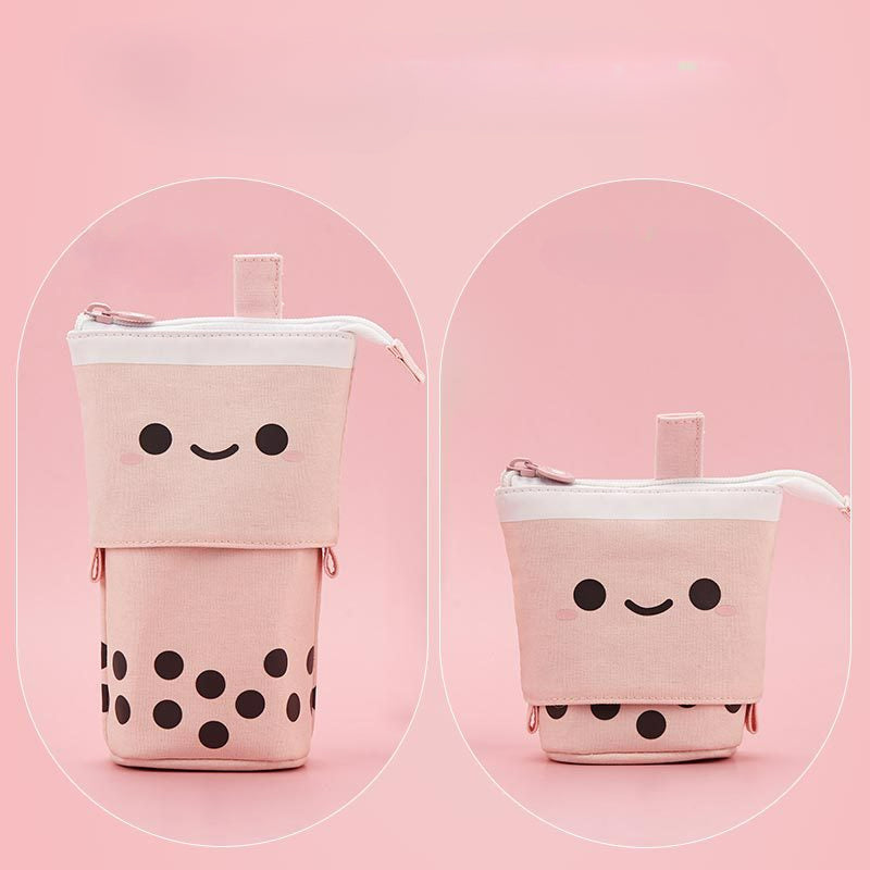 Milk Tea Drop Down Canvas Pencil Case