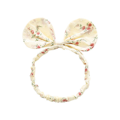 Baby Girls Flower Print Rompers Headwear