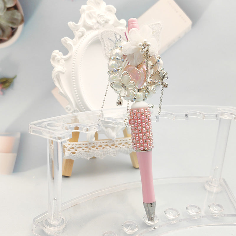 Beaded Pen Butterfly Pearl Rhinestone Lace Pen Handmade