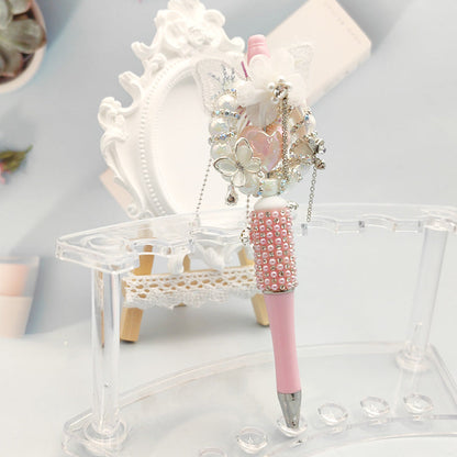 Beaded Pen Butterfly Pearl Rhinestone Lace Pen Handmade