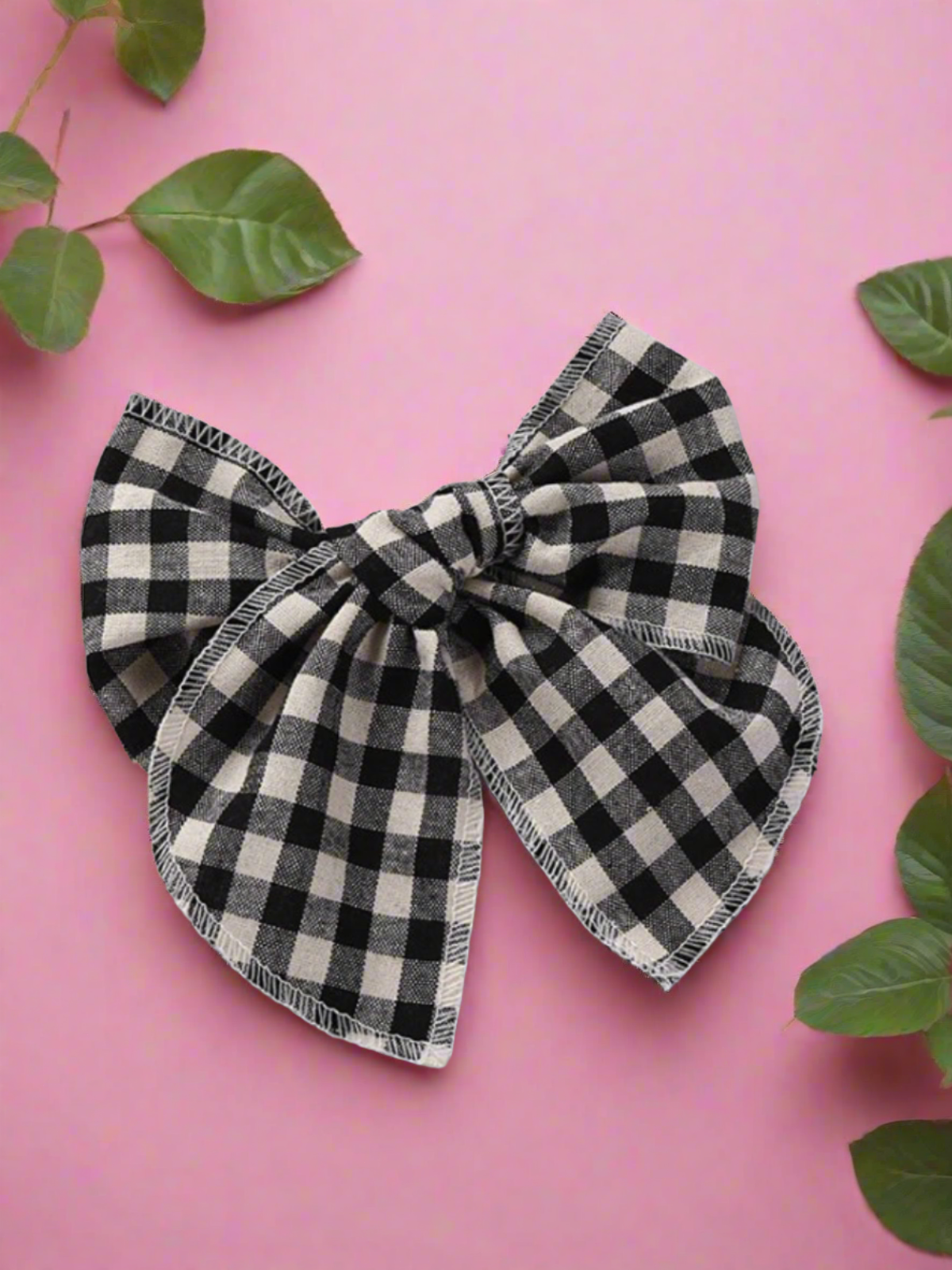 Girls Mary Sue Gingham Hair Bow Clip