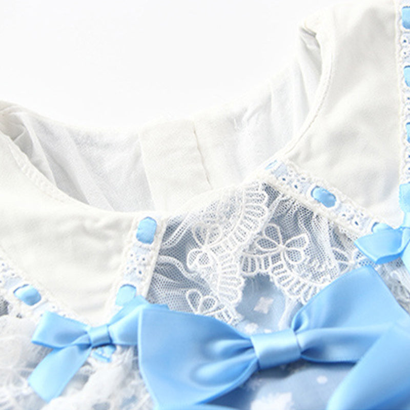 Baby Kid Girls Bow Lace Dressy Princess Dresses Headwear