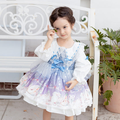 Baby Kid Girls Bow Lace Dressy Princess Dresses Headwear