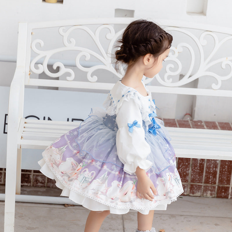 Baby Kid Girls Bow Lace Dressy Princess Dresses Headwear