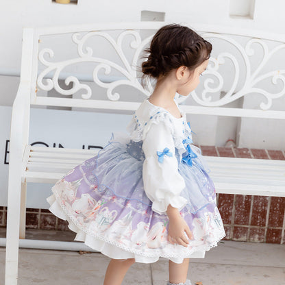 Baby Kid Girls Bow Lace Dressy Princess Dresses Headwear