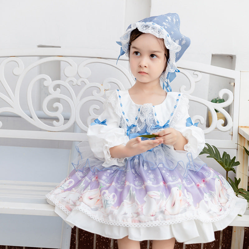 Baby Kid Girls Bow Lace Dressy Princess Dresses Headwear