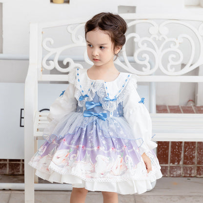 Baby Kid Girls Bow Lace Dressy Princess Dresses Headwear