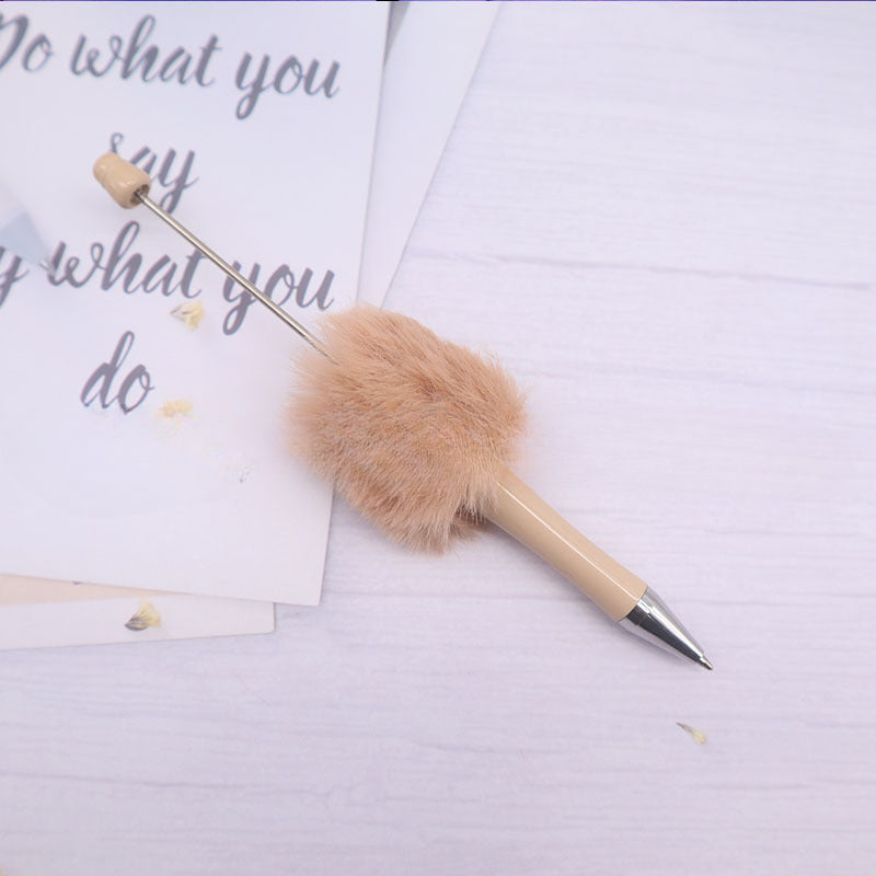 Beadable Pen Plush Pom Pom Beadable Pen