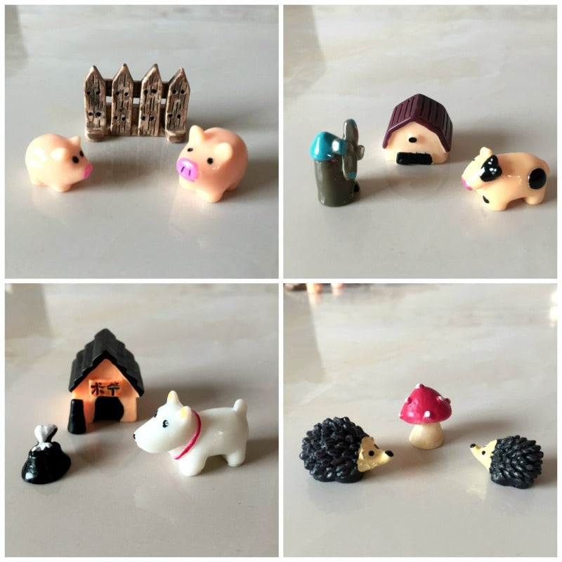 Cartoon Animal Three Piece Set  Doll Resin