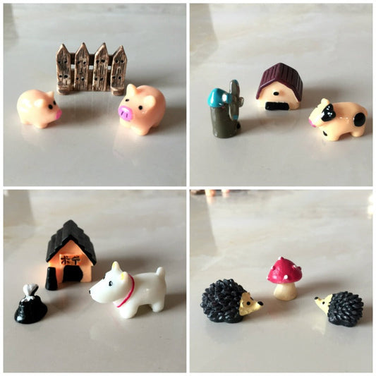 Cartoon Animal Three Piece Set  Doll Resin