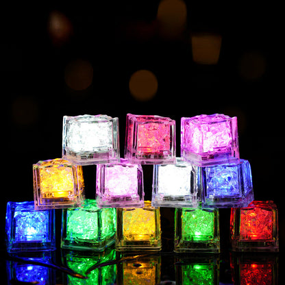 Wholesale Plastic Luminous Ice Cubes/colorful Touch Sensing Night Lights/LED Flashing Ice Cubes
