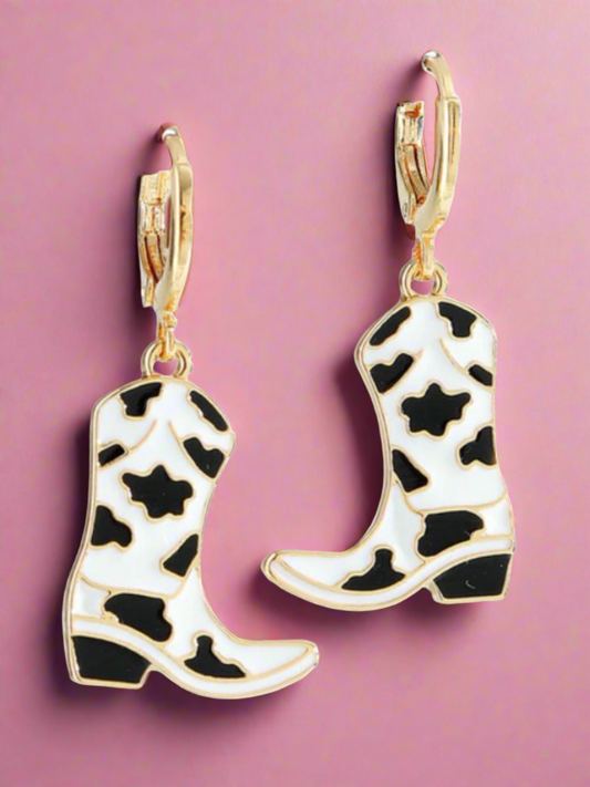 Girls Cowboy Boot Charm Earrings